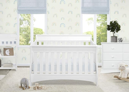Delta Children Bentley S Series 4-in-1 Crib, White + Serta Perfect Slumber Dual Sided Recycled Fiber Core Crib and Toddler Mattress (Bundle)