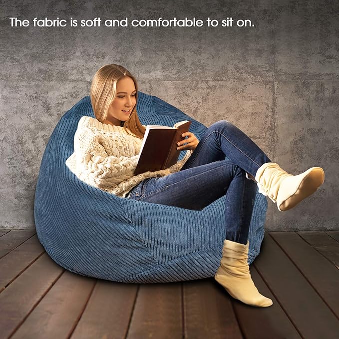 Bean Bag Chairs Cover (No Filler),Bean Bag Cover,Bean Bag for Kids,Adults,Teens-[Small 32 * 28 in]inches Gray Bean Bags