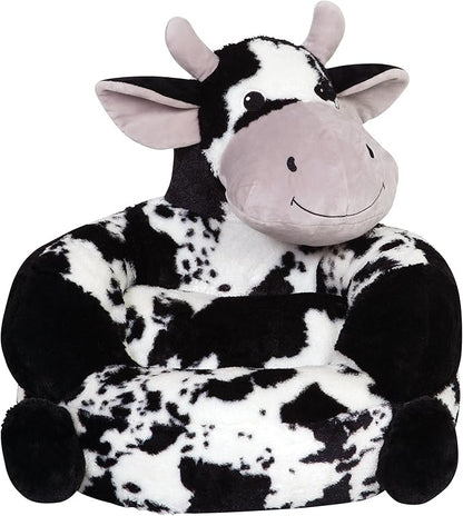 Trend Lab Cow Toddler Chair Plush Character Kids Chair Comfy Furniture Pillow Chair for Boys and Girls, 21 x 19 x 19 inches