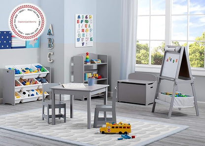 Delta Children MySize Deluxe Toy Box and GapKids Deluxe Toy Organizer with 9 Bins - Navy/Natural