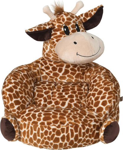 Trend Lab Giraffe Toddler Chair Plush Character Kids Chair Comfy Furniture Pillow Chair for Boys and Girls, 21 x 19 x 19 inches