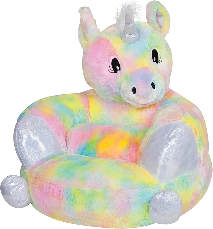 Trend Lab Rainbow Unicorn Toddler Chair Plush Character Kids Chair Comfy Furniture Pillow Chair for Boys and Girls, 21 x 19 x 19 inches