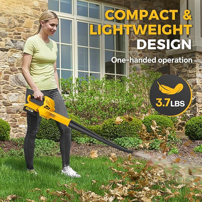 Alloyman 40V Max Cordless Leaf Blower, 150MPH/130CFM Electric Leaf Blowers, with 2 * 2.6AH Batteries & Fast Charger, 3 Speed Mode Lightweight Powered Leaf Blowers for Lawn Care/Snow Blowing