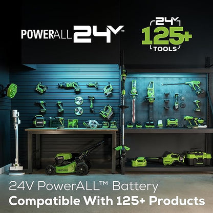 Greenworks 48V (2 x 24V) Cordless Axial Leaf Blower (125 MPH / 515 CFM / 125+ Compatible Tools), (2) 2.0Ah Batteries and Dual Port Charger Included