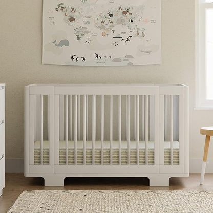 Babyletto Yuzu Convertible All-Stages Bassinet, Midi, Full-Size Crib in White, Greenguard Gold Certified, Portable & Adjustable with Conversion Kits and Pads Included