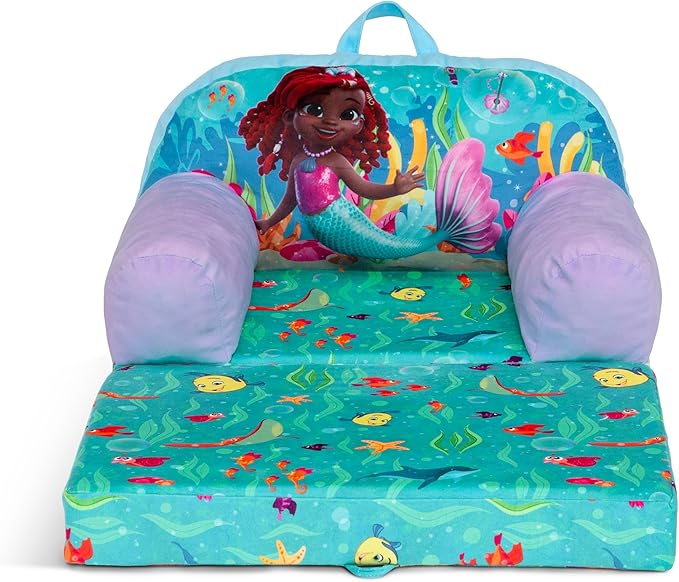 Delta Children Cozee Buddy Flip-Out Kids Chair, Disney Junior’s Ariel
