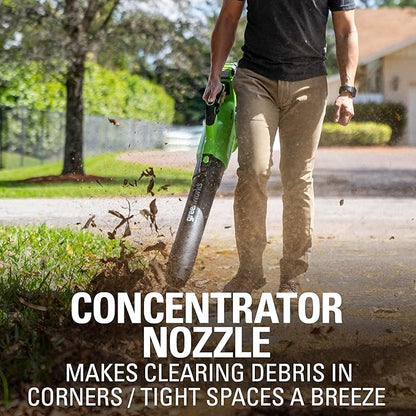 Greenworks 40V (120 MPH / 500 CFM / 75+ Compatible Tools) Cordless Axial Leaf Blower, Tool Only