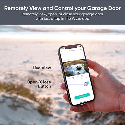 Wyze Smart Garage Door Opener w/built-in HD Video, Remotely Control Garage Door, 1080p HD Video w/Color Night Vision, Two-Way Audio