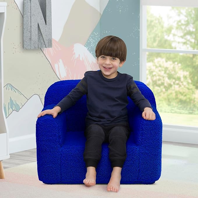 Delta Children Cozee Sherpa Chair, Royal Blue