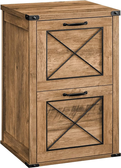 VASAGLE File Cabinet, Filing Cabinet with 2 Drawers, Printer Stand, Fit A4, Letter Size, Hanging File Folders, Modern Farmhouse Style, for Home Office, Study, Honey Brown UOFC048T41
