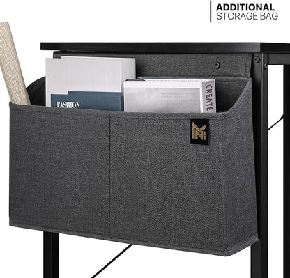 MoNiBloom Writing Computer Desk 40", Simple Home Office Gaming Desk with Storage Bag, Space Saving Table - Black