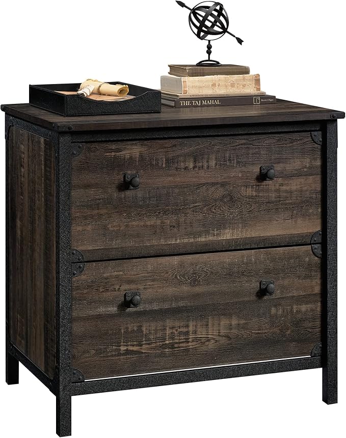Sauder Steel River Lateral File, L: 30.08" x W: 20.75" x H: 29.53", Carbon Oak Finish