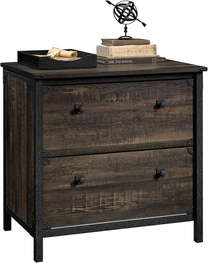 Sauder Steel River Lateral File, L: 30.08" x W: 20.75" x H: 29.53", Carbon Oak Finish