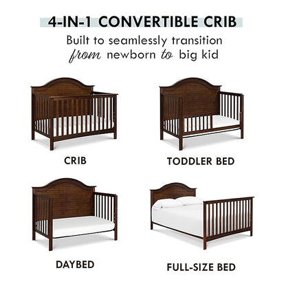 Carter's by DaVinci Nolan 4-in-1 Convertible Crib in Espresso, Greenguard Gold Certified, 57.5x30.8x47 Inch (Pack of 1)