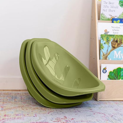 ECR4Kids Leaf Floor Seat, Rocker Chair, Fern Green, 6-Piece