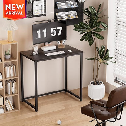 SINPAID Small Computer Desk 31.5 inches Desk for Small Spaces Sturdy Home Office Desk Modern Gaming Desk Study Writing Laptop Table, Black Desk