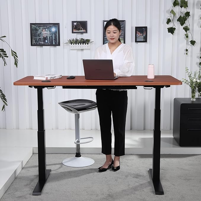 ApexDesk K Series 60" Electric Height Adjustable Standing Desk with LED Memory Controller (Cherry)