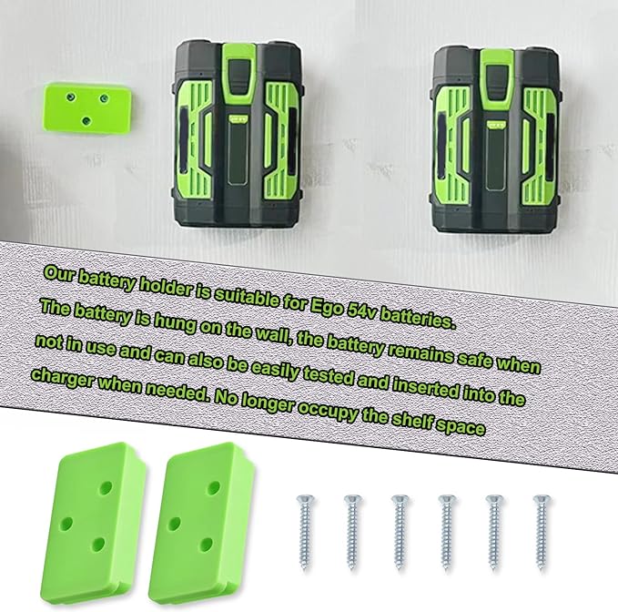 DECKMAN 1 x Leaf Blower Wall Mount | Holder | 2 x Battery Holders Compatible with EGO Leaf Blower/Battery, Blower Wall Mount for EGO 530 615 650 CFM Blower, Battery Mounts Fit for EGO 54v Batteries