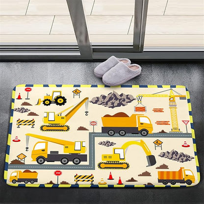 Construction Play Mat Car Rug Play Mat Construction Rugs for Boys Room Car Rug for Boys Room Construction Decor for Boys Room Playroom Rug for Livingroom 2'×3'