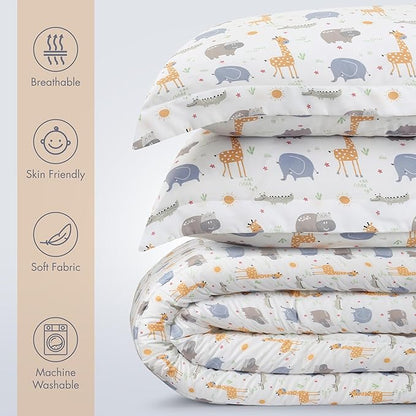 Utopia Bedding All Season Safari Comforter Set with 2 Pillow Cases, 3 Piece Soft Brushed Microfiber Kids Bedding Set for Boys/Girls, Machine Washable (Twin)