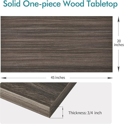 Kaboon Universal Tabletop 45"x20", Solid One-Piece Melamine Table Top, Double Desk L-Desk Floating Desk DIY, Home and Office,Eucalyptus/Dark Walnut