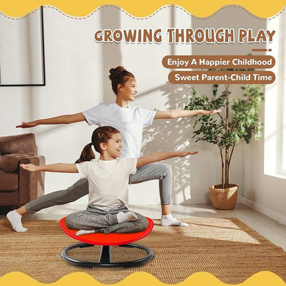 Zhenx Spinning Chair for Kids, Autism Kids Swivel Chair, Kids Sensory Chair, Spinning Chair for Autistic Kids & ADHD Children, Sit and Spin Training Body Coordination(Red)