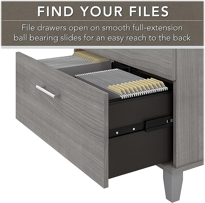 Bush Somerset 2-Drawer Lateral File Cabinet, Letter/Legal, Platinum Gray, 30-Inch (WC81280)