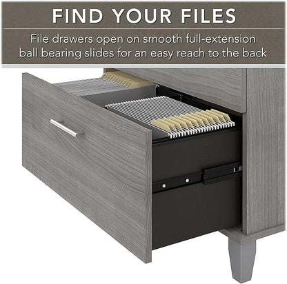 Bush Somerset 2-Drawer Lateral File Cabinet, Letter/Legal, Platinum Gray, 30-Inch (WC81280)