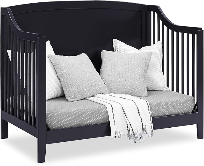 Delta Children Campbell 6-in-1 Convertible Crib - Greenguard Gold Certified, Midnight Grey