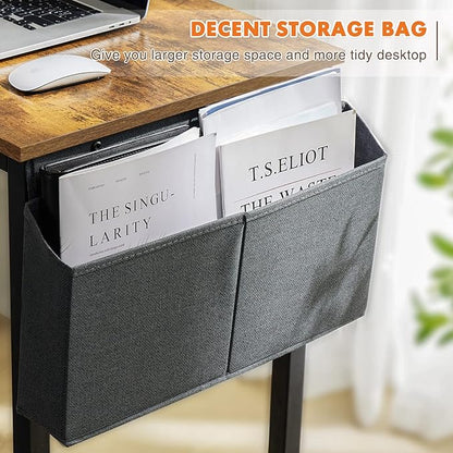Small Computer Desk 31 Inch Small Office Desk Writing Desks Home Office Desks Small Space Desk Study Table Modern Simple Style Work Table with Storage Bag Headphone Hook Metal Frame for Home, Bedroom