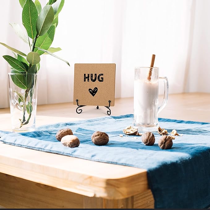 Hug - Home Office Desk Decor Wood Plaque with Stand, Love You Gifts, Thinking of You Gifts for Women Friends Girlfriend Boyfriend Mom Sisters - A03