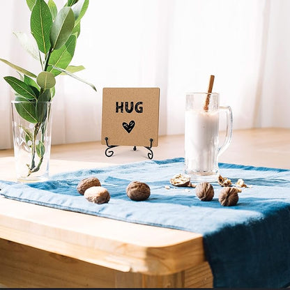 Hug - Home Office Desk Decor Wood Plaque with Stand, Love You Gifts, Thinking of You Gifts for Women Friends Girlfriend Boyfriend Mom Sisters - A03