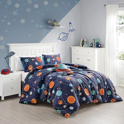 for Kids My Universe Hearts 4-Piece Comforter Set - Beautiful Motif Design Bedding Set with Embrodery Print