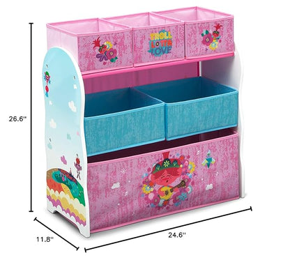 Delta Children Design and Store 6 Bin Toy Storage Organizer, Trolls World Tour