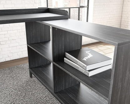 Signature Design by Ashley Yarlow Industrial Home Office L-Shaped Desk with Cube Storage, Black