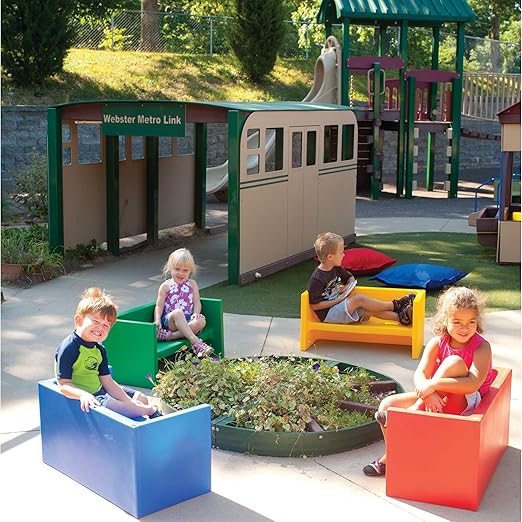 Children's Factory Adapta-Bench, CF910-031, Green, Kids Flexible Seating, Classroom, Preschool and Daycare Furniture, Indoor or Outdoor Toddler Chairs