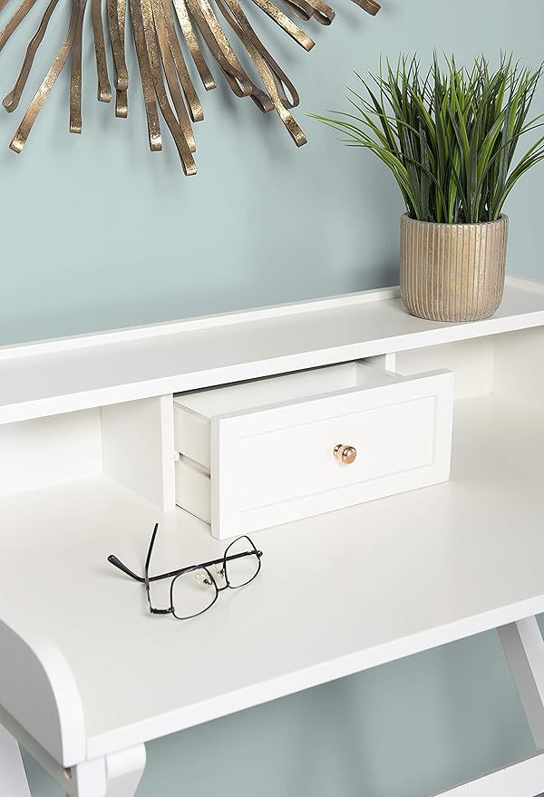 Linon Home Décor Mable White Folding Desk
