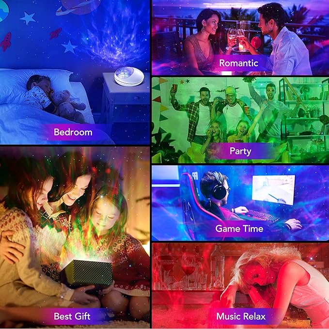One Fire Galaxy Projector Star Projector Galaxy Light, 16 Color Changing+White Noise Sky Light Projector for Bedroom, Bluetooth Speaker Star Night Light Projector, Galaxy Light Projector for Bedroom