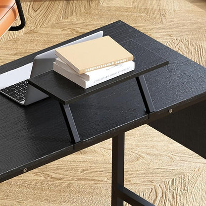DlandHome L-Shaped Computer Desk 59 inches x 47.2 inches, Composite Wood and Metal, Home Office PC Laptop Study Workstation Corner Table with CPU Stand, CZYF-LD-1