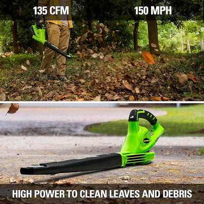 Greenworks 40V (150 MPH / 130 CFM) Cordless Leaf Blower, 4.0Ah Battery and Charger Included