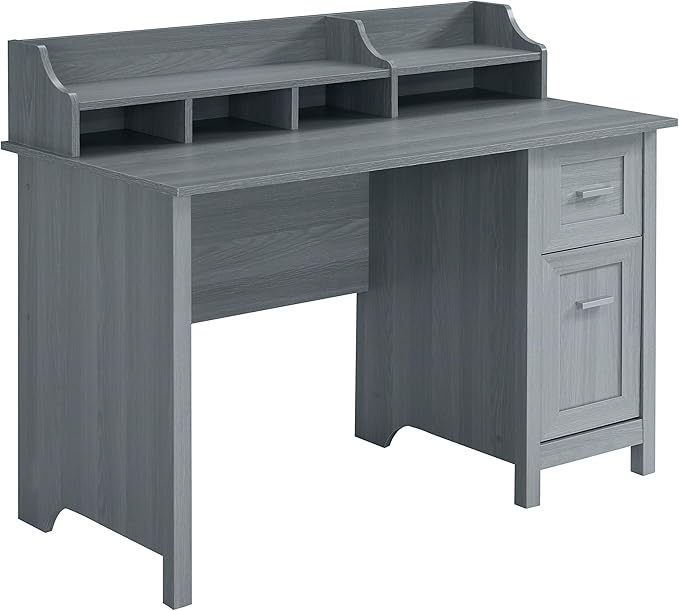 Techni Mobili Classic Office Storage Writing Desk, Grey