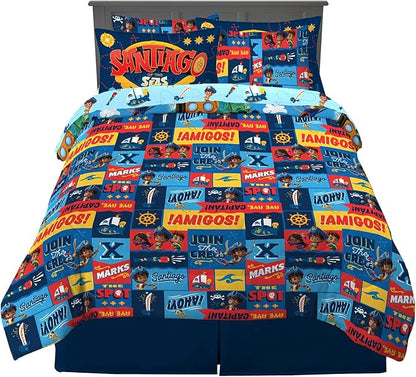 Franco Kids Bedding Super Soft Comforter and Sheet Set with Sham, 7 Piece Full Size, Santiago Of The Seas
