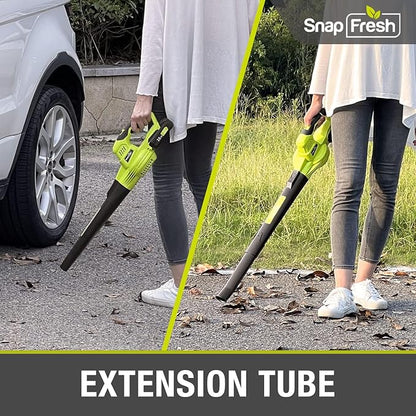 SnapFresh Leaf Blower, 20V Cordless Leaf Blower with 2.0Ah Battery & Fast Charger, 2 Speed Mode, Lightweight Electric Leaf Blower for Lawn Care, Leaf Blower for Patio Yard Sidewalk…