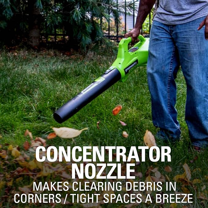 Greenworks 40V (100 MPH / 350 CFM) Cordless Axial Leaf Blower, 2.0Ah Battery and Charger Included