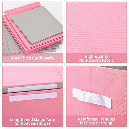 Fixwal Toy Storage Organizer for Girls - Extra Large Toddler Toy Box Kids Toy Chest, Collapsible Removable Divider for Nursery Playroom Bedroom Closet, 36"x12.6"x16" (Pink)