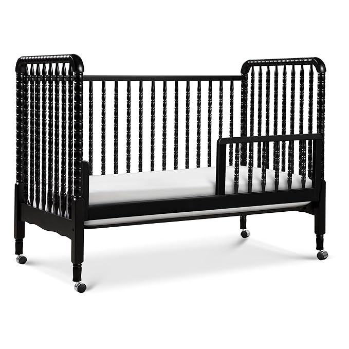 DaVinci Jenny Lind 3-in-1 Convertible Crib in Ebony, Removable Wheels, Greenguard Gold Certified