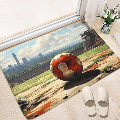 Football Rug - Football Decor for Boys Bedroom Soccer Rug for Play Area Football Printed Rug for Kids Room Basketball Rugs for Teen Boys Bedroom Playmat Area Rugs for Kids Rooms,2'×3'