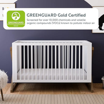 Storkcraft Equinox 3-in-1 Convertible Crib (Gray) – Easily Converts to Toddler Bed and Daybed, 3-Position Adjustable Mattress Support Base, Modern Two-Tone Design for Contemporary Nursery