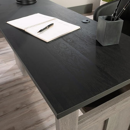 Sauder August Hill L-Shaped Home Office Desk, L: 59.06" x W: 58.74" x H: 29.25", Mystic Oak finish