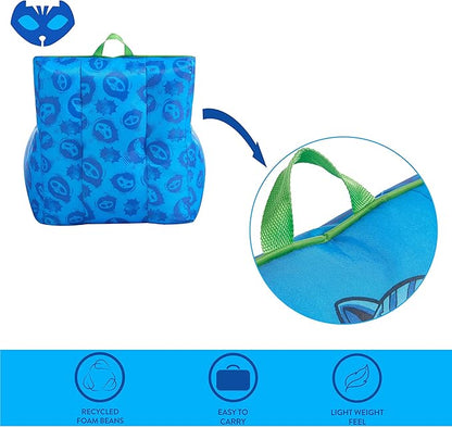 Idea Nuova PJ Mask Toddler Nylon Bean Bag Chair with Piping & Top Carry Handle, NK570401, Medium